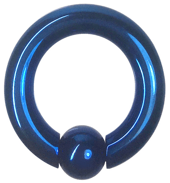 Stainless body pierced earring 4G 16mm Spring Ball 8mm Blue