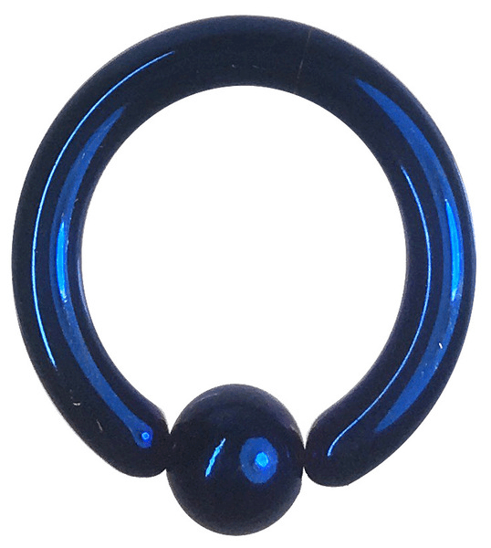 Stainless body pierced earring 8G 14mm Ball 6mm Blue