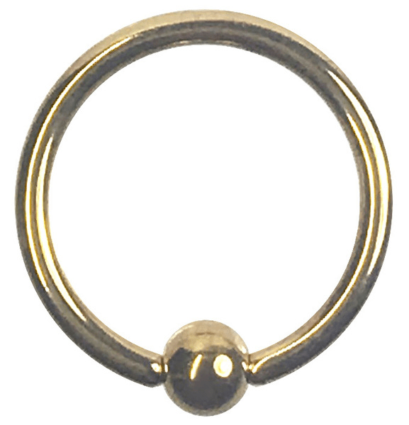Stainless body pierced earring 16G 10mm Ball 3mm Gold