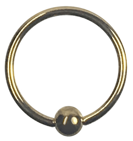 Stainless body pierced earring 18G 10mm Ball 3mm Gold
