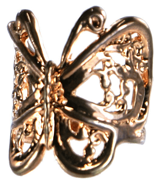 Butterfly Ring PinkGold 7~7.5 Fashionable Cute Jewelry - Click Image to Close