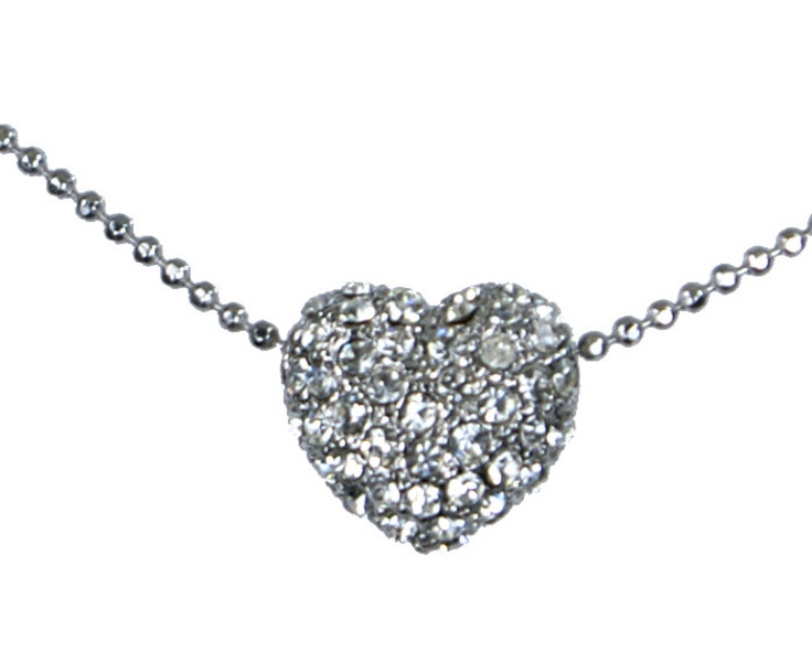 Cubic zirconia Heart Mini Necklace Platinum Coating