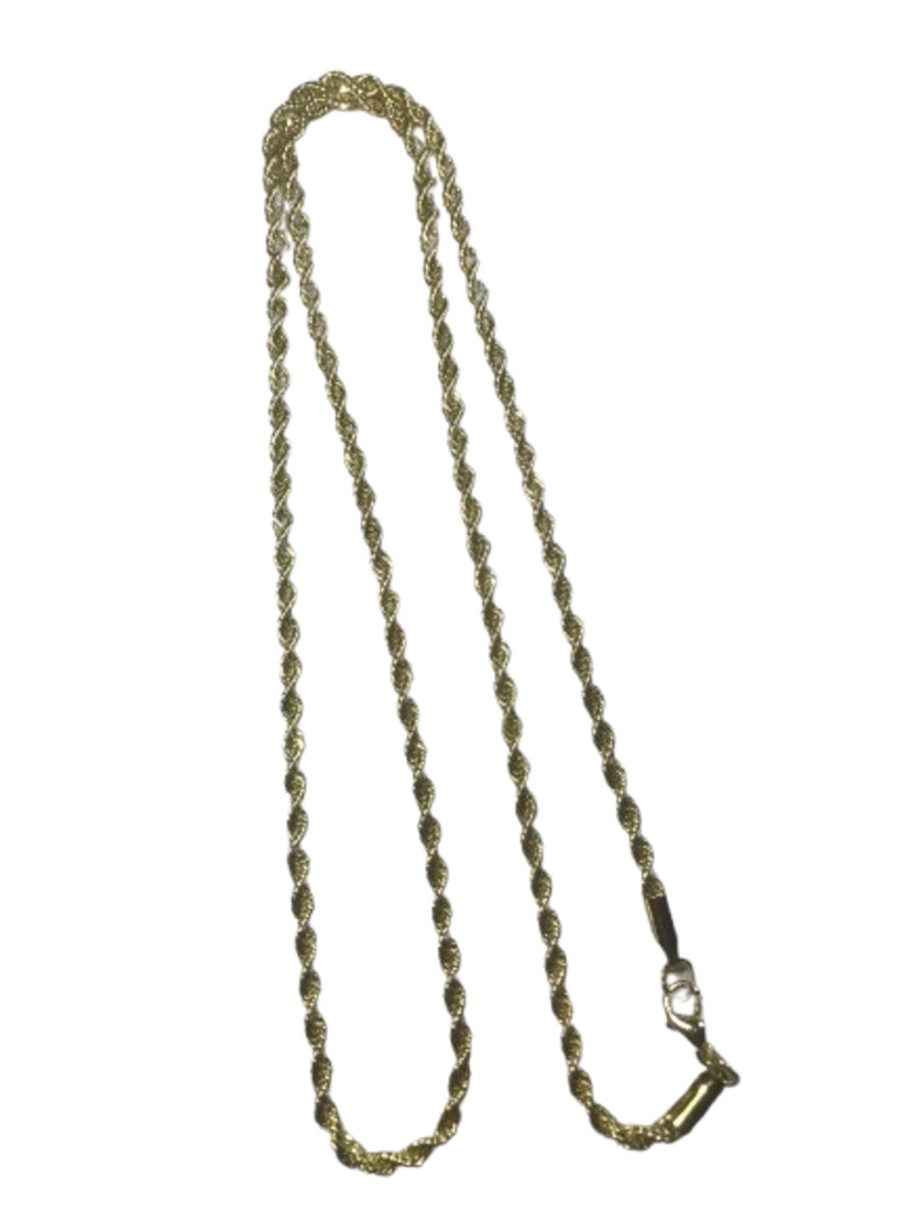 (image for) Gold rope chain necklace for men and women, Korean style, thick, Kihei style, gold color
