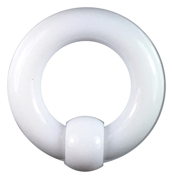 Acrylic Body Piercing Captive Bead Ring White 2G - Click Image to Close
