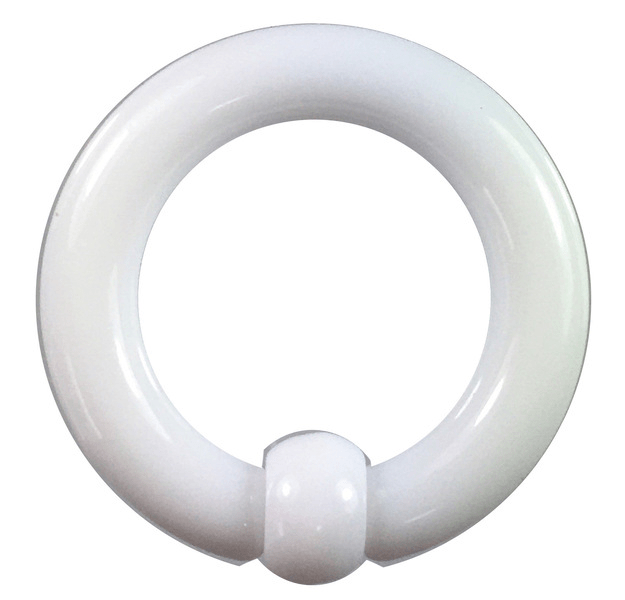Acrylic Body Piercing Captive Bead Ring White 6G