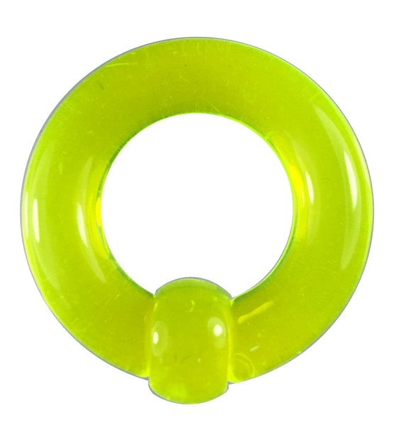Acrylic Body Piercing Captive Bead Ring Yellow 0G - Click Image to Close