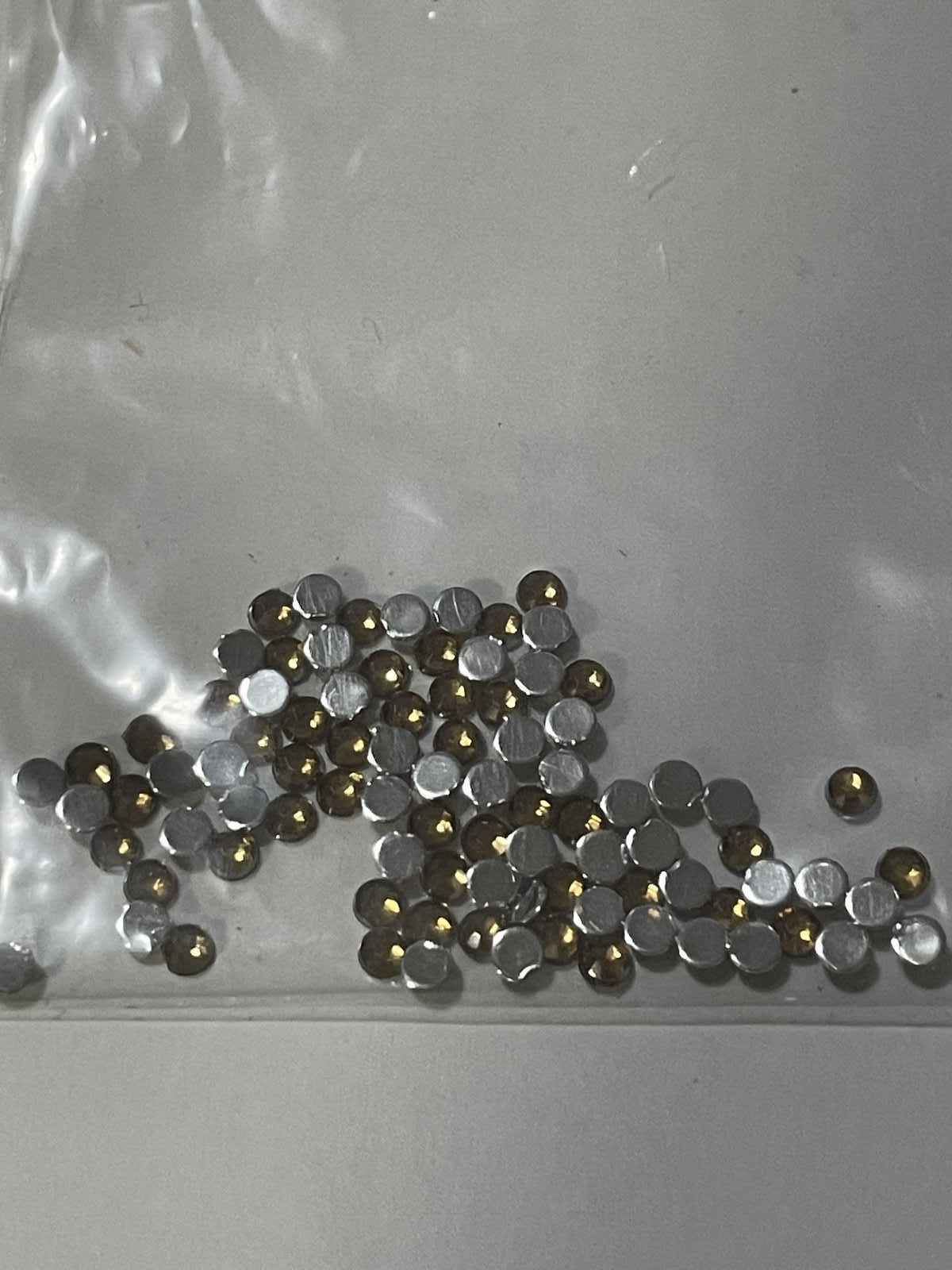 (image for) Brown rhinestones, 3mm wide, approximately 100 pieces (sold in odd quantities)