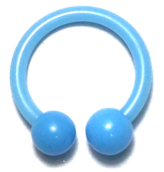 Acrylic Body Piercing Circular Barbell 16G Water Blue inner 10mm Jewelry Mayhoop Horseshoe eyebrow　cartilage lip cheap cute acce