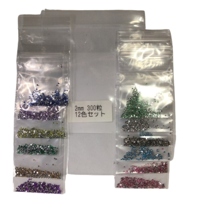 Acrylic Stone 2mm 300drops 12 Colors set for Deco