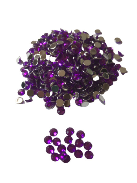 ●4mm● デコ用ストーン 2000粒 パープル ライン ハンドメイド ネイル キラキラ ビジュー パーツ DIY 工作 紫