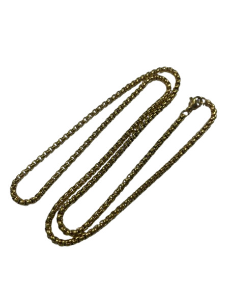 (image for) Gold chain necklace, simple design, chain for men and women accessories