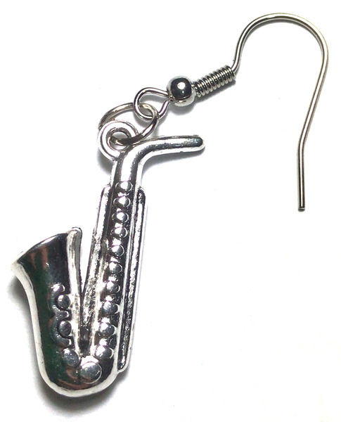 Sax motif Ear pierced Earring Jewelry Brass Music accessories charms girl gift ladies sale